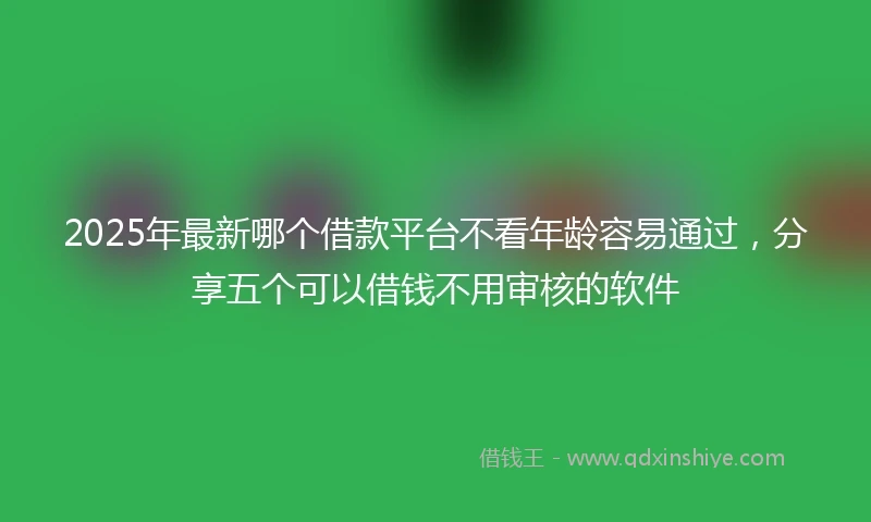 2025年最新哪个借款平台不看年龄容易通过，分享五个可以借钱不用审核的软件