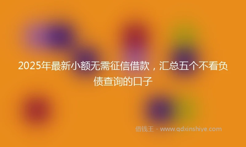 2025年最新小额无需征信借款，汇总五个不看负债查询的口子