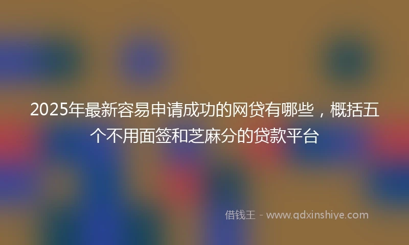 2025年最新容易申请成功的网贷有哪些，概括五个不用面签和芝麻分的贷款平台