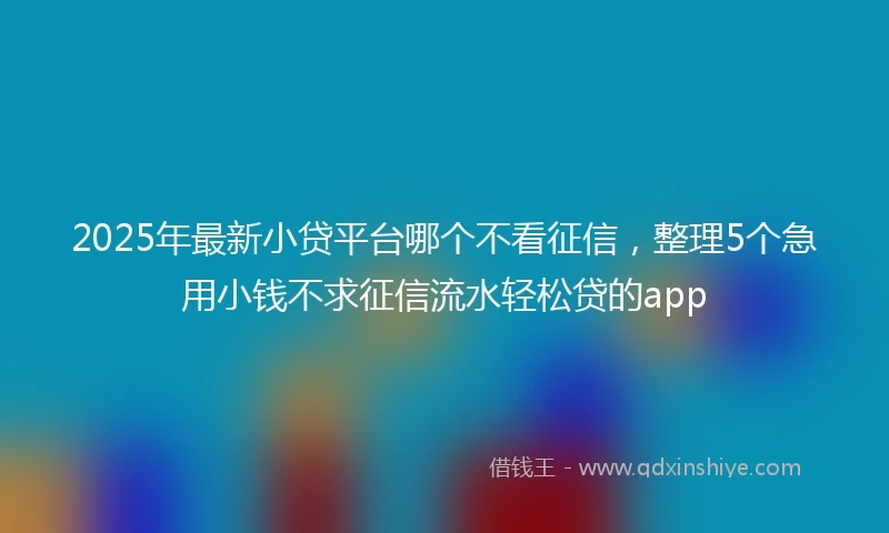 2025年最新小贷平台哪个不看征信，整理5个急用小钱不求征信流水轻松贷的app