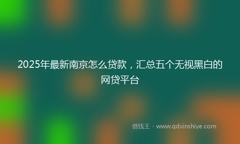 2025年最新南京怎么贷款，汇总五个无视黑白的网贷平台