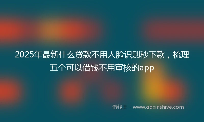2025年最新什么贷款不用人脸识别秒下款，梳理五个可以借钱不用审核的app