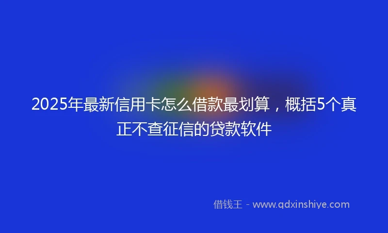 2025年最新信用卡怎么借款最划算，概括5个真正不查征信的贷款软件