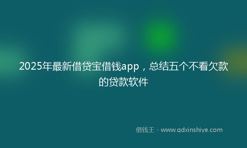2025年最新借贷宝借钱app，总结五个不看欠款的贷款软件