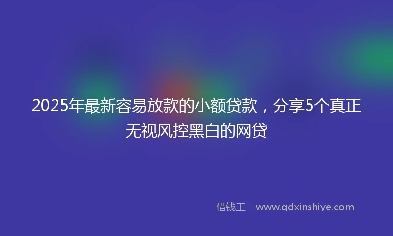 2025年最新容易放款的小额贷款，分享5个真正无视风控黑白的网贷