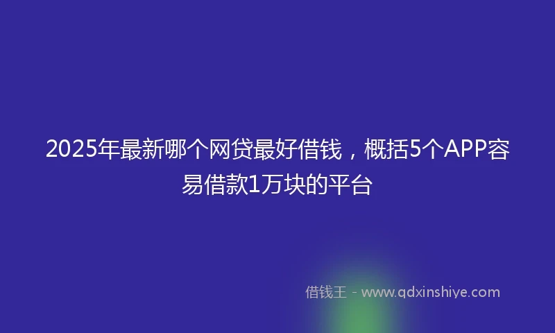 2025年最新哪个网贷最好借钱，概括5个APP容易借款1万块的平台