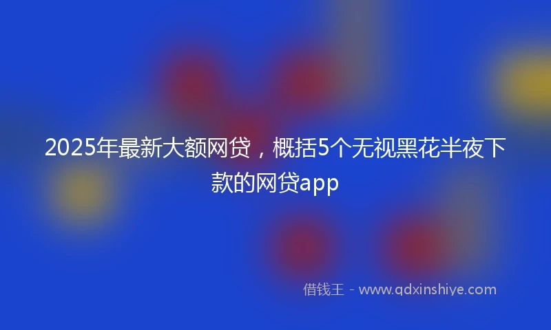 2025年最新大额网贷，概括5个无视黑花半夜下款的网贷app
