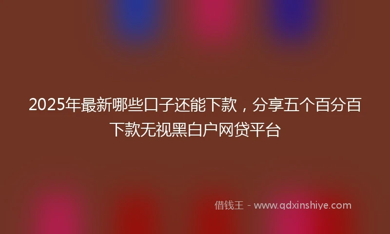 2025年最新哪些口子还能下款，分享五个百分百下款无视黑白户网贷平台