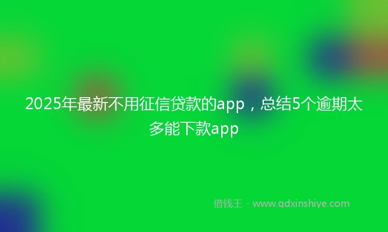 2025年最新不用征信贷款的app，总结5个逾期太多能下款app