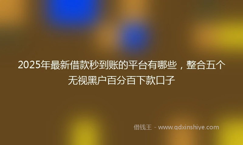 2025年最新借款秒到账的平台有哪些，整合五个无视黑户百分百下款口子