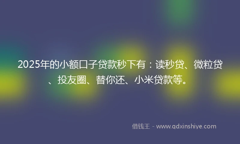 2025年的小额口子贷款秒下有：读秒贷、微粒贷、投友圈、替你还、小米贷款等。
