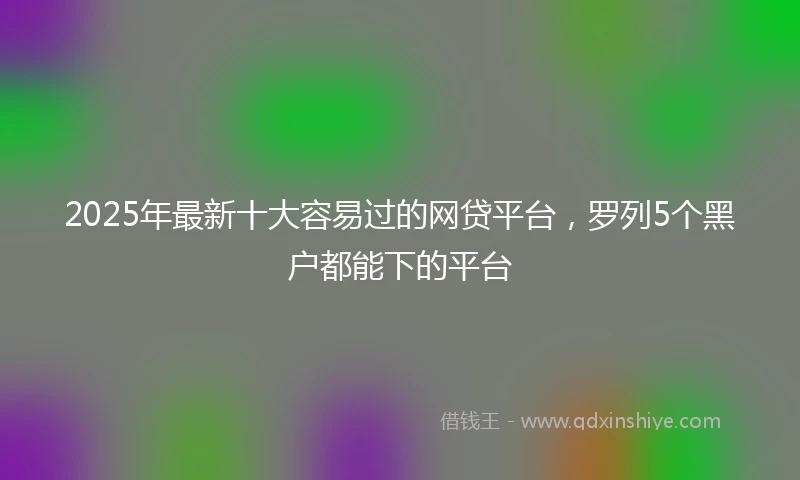 2025年最新十大容易过的网贷平台，罗列5个黑户都能下的平台