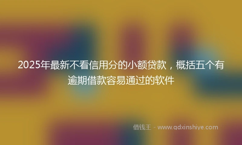 2025年最新不看信用分的小额贷款，概括五个有逾期借款容易通过的软件