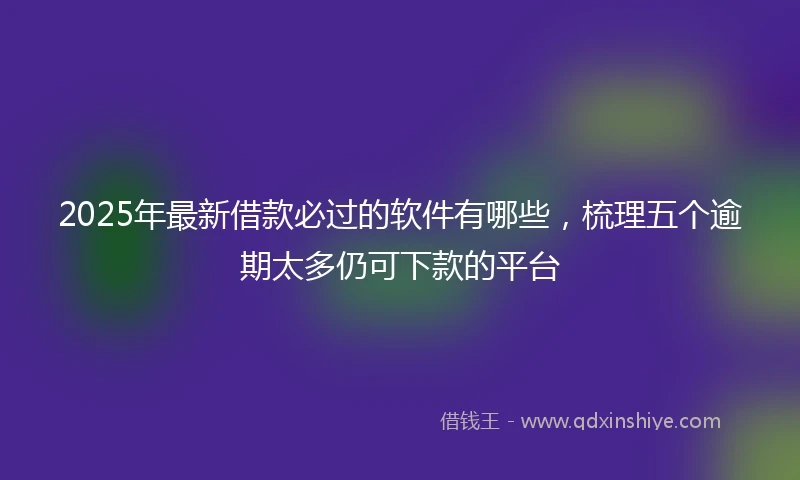 2025年最新借款必过的软件有哪些，梳理五个逾期太多仍可下款的平台