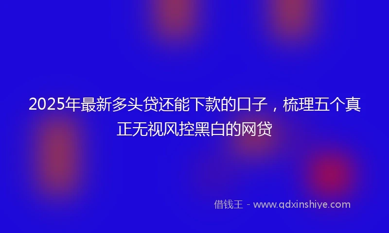 2025年最新多头贷还能下款的口子，梳理五个真正无视风控黑白的网贷