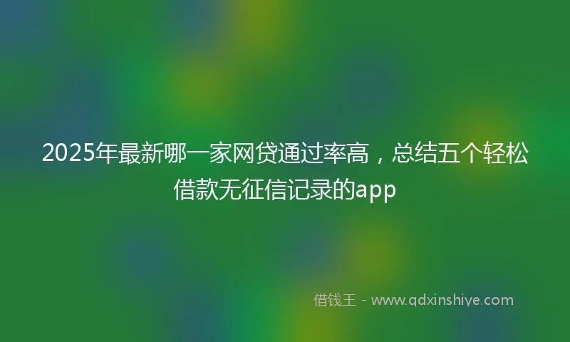 2025年最新哪一家网贷通过率高，总结五个轻松借款无征信记录的app