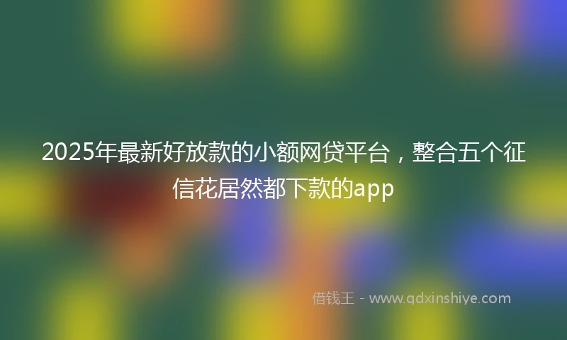 2025年最新好放款的小额网贷平台，整合五个征信花居然都下款的app