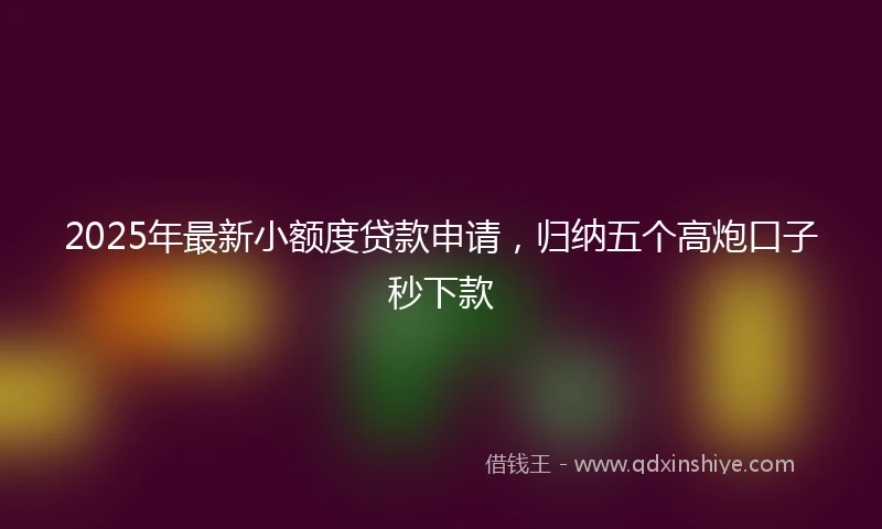 2025年最新小额度贷款申请，归纳五个高炮口子秒下款