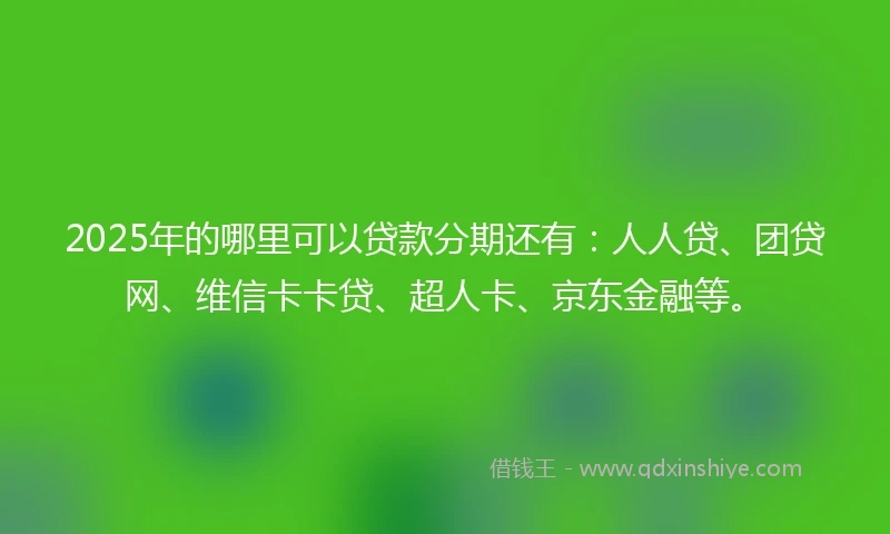2025年的哪里可以贷款分期还有：人人贷、团贷网、维信卡卡贷、超人卡、京东金融等。