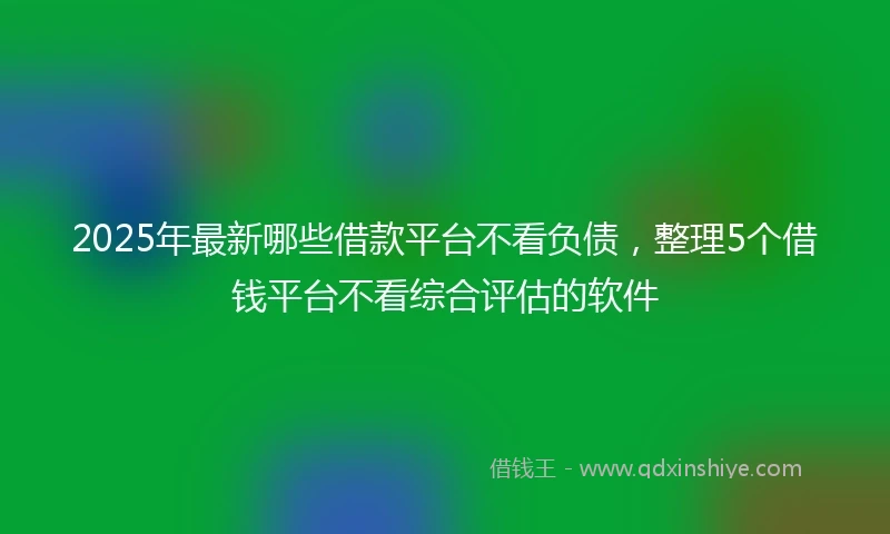 2025年最新哪些借款平台不看负债，整理5个借钱平台不看综合评估的软件