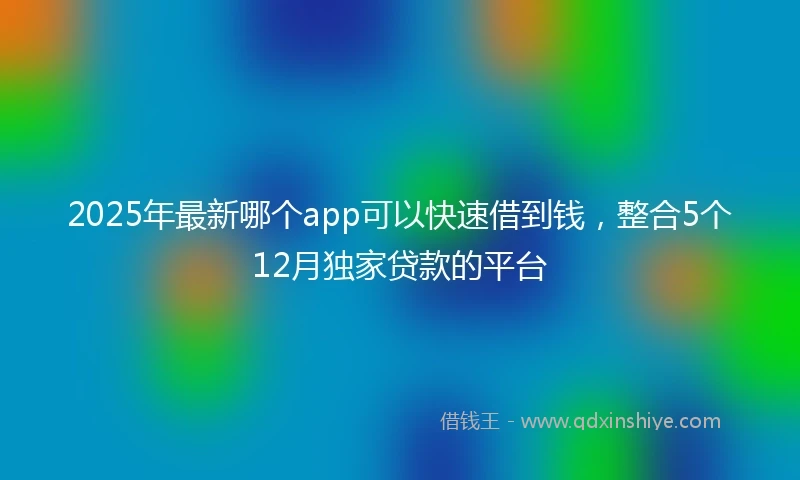 2025年最新哪个app可以快速借到钱，整合5个12月独家贷款的平台