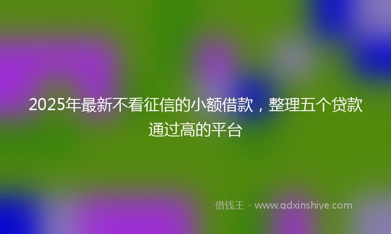 2025年最新不看征信的小额借款，整理五个贷款通过高的平台
