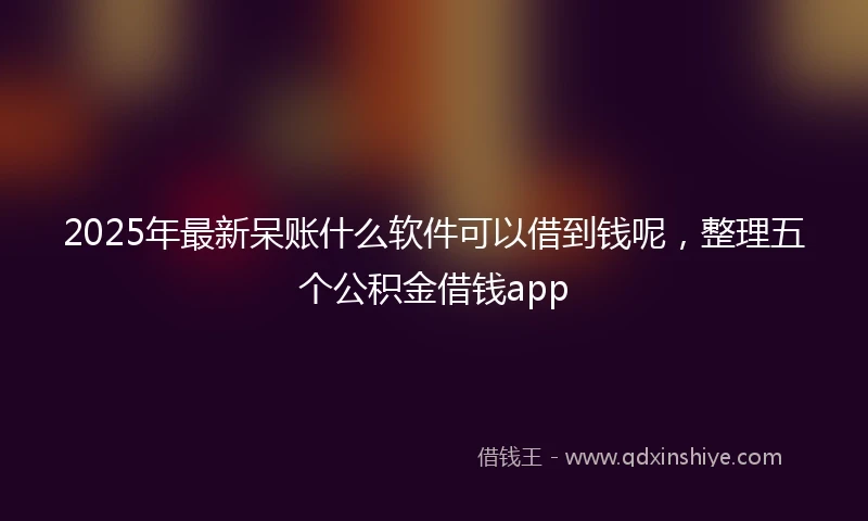 2025年最新呆账什么软件可以借到钱呢，整理五个公积金借钱app