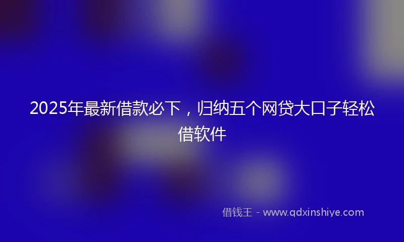 2025年最新借款必下，归纳五个网贷大口子轻松借软件