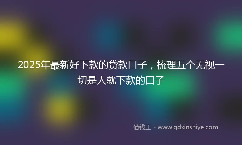 2025年最新好下款的贷款口子，梳理五个无视一切是人就下款的口子