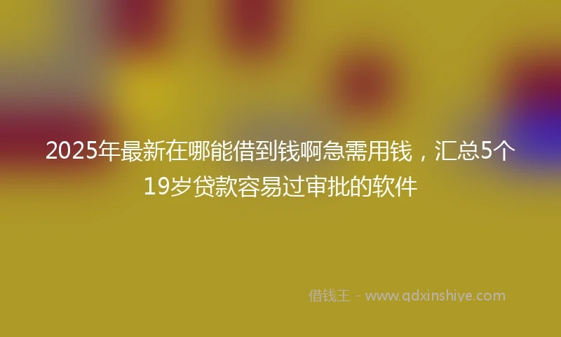 2025年最新在哪能借到钱啊急需用钱，汇总5个19岁贷款容易过审批的软件