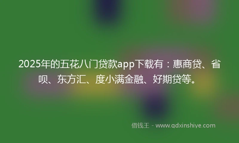 2025年的五花八门贷款app下载有：惠商贷、省呗、东方汇、度小满金融、好期贷等。
