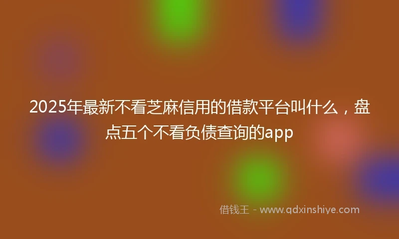 2025年最新不看芝麻信用的借款平台叫什么，盘点五个不看负债查询的app