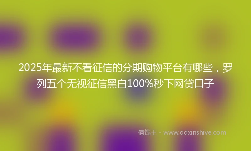 2025年最新不看征信的分期购物平台有哪些，罗列五个无视征信黑白100%秒下网贷口子
