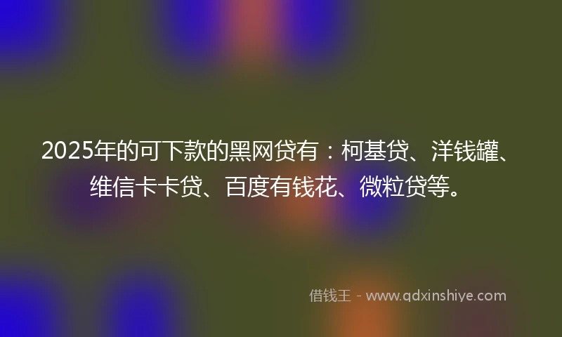2025年的可下款的黑网贷有：柯基贷、洋钱罐、维信卡卡贷、百度有钱花、微粒贷等。