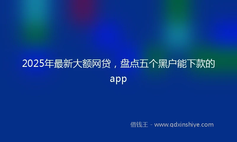 2025年最新大额网贷，盘点五个黑户能下款的app