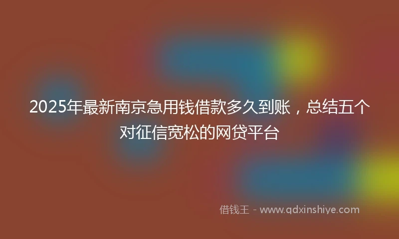 2025年最新南京急用钱借款多久到账，总结五个对征信宽松的网贷平台