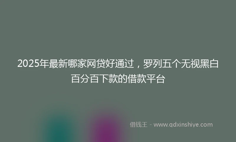 2025年最新哪家网贷好通过，罗列五个无视黑白百分百下款的借款平台