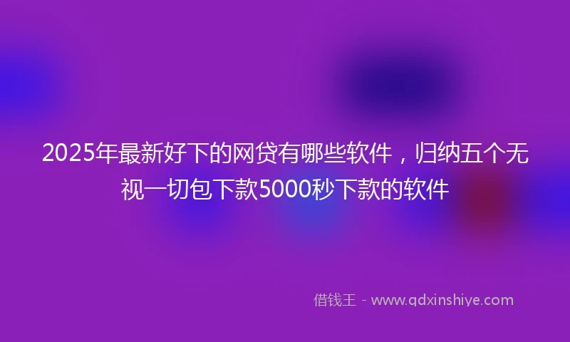 2025年最新好下的网贷有哪些软件,归纳五个无视一切包下款5000秒下款的软件