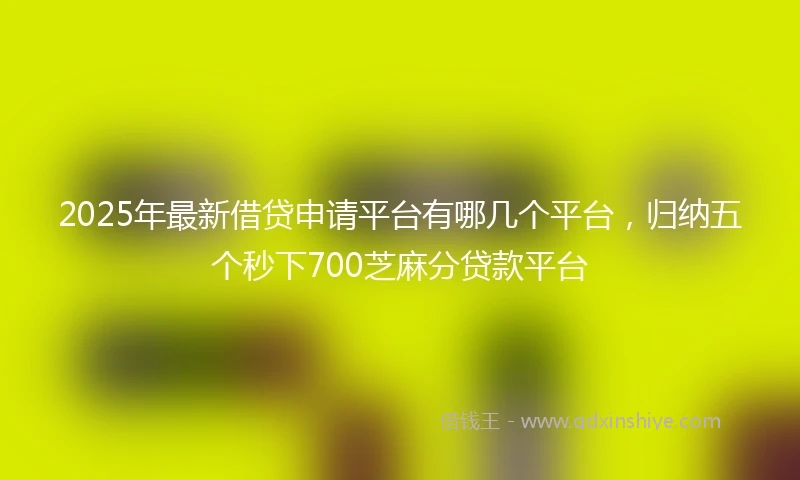 2025年最新借贷申请平台有哪几个平台，归纳五个秒下700芝麻分贷款平台