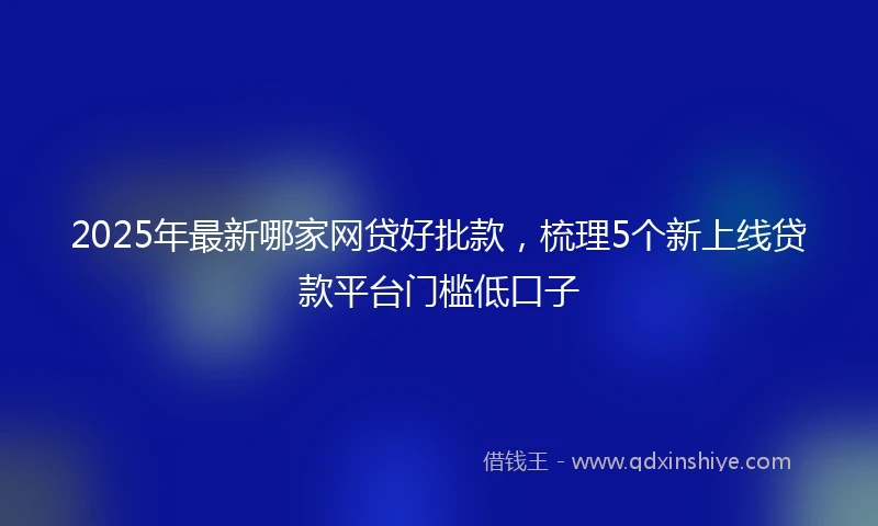 2025年最新哪家网贷好批款，梳理5个新上线贷款平台门槛低口子