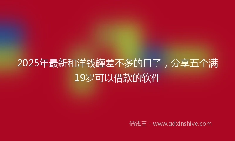 2025年最新和洋钱罐差不多的口子，分享五个满19岁可以借款的软件