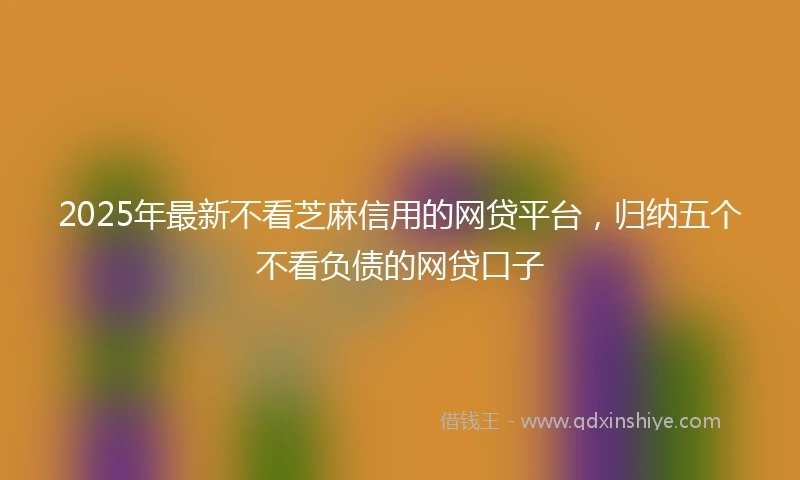 2025年最新不看芝麻信用的网贷平台，归纳五个不看负债的网贷口子