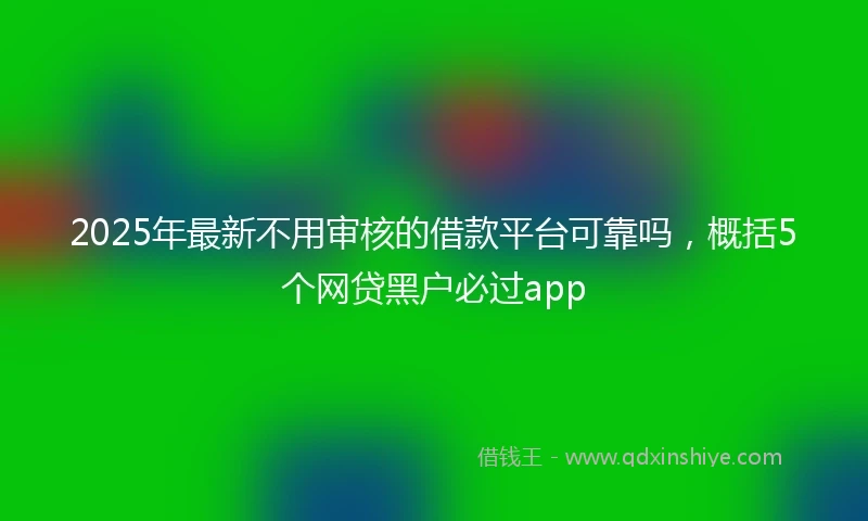 2025年最新不用审核的借款平台可靠吗，概括5个网贷黑户必过app