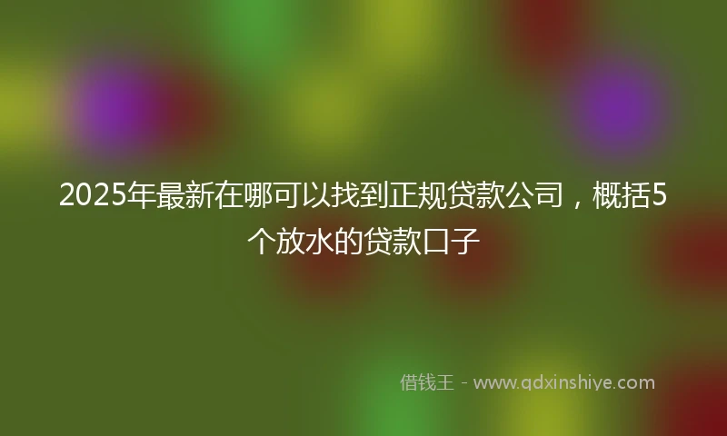 2025年最新在哪可以找到正规贷款公司，概括5个放水的贷款口子