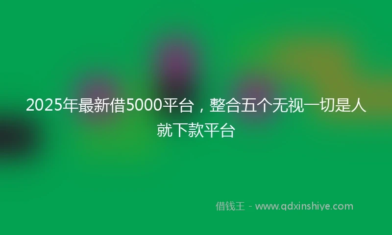 2025年最新借5000平台，整合五个无视一切是人就下款平台