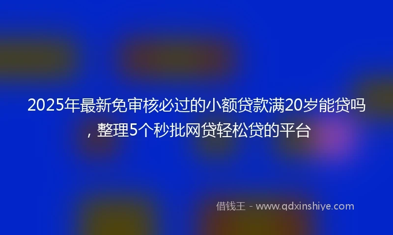 2025年最新免审核必过的小额贷款满20岁能贷吗，整理5个秒批网贷轻松贷的平台