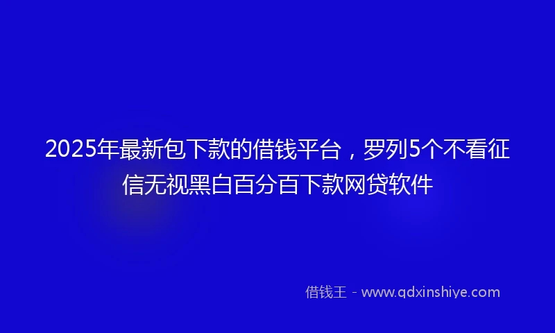 2025年最新包下款的借钱平台，罗列5个不看征信无视黑白百分百下款网贷软件
