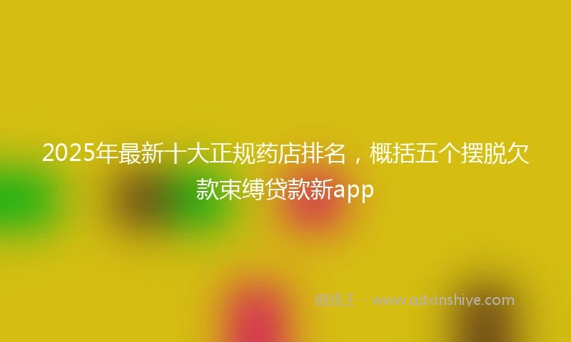 2025年最新十大正规药店排名，概括五个摆脱欠款束缚贷款新app