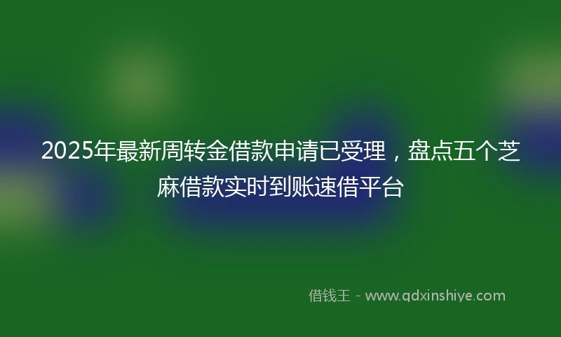 2025年最新周转金借款申请已受理，盘点五个芝麻借款实时到账速借平台