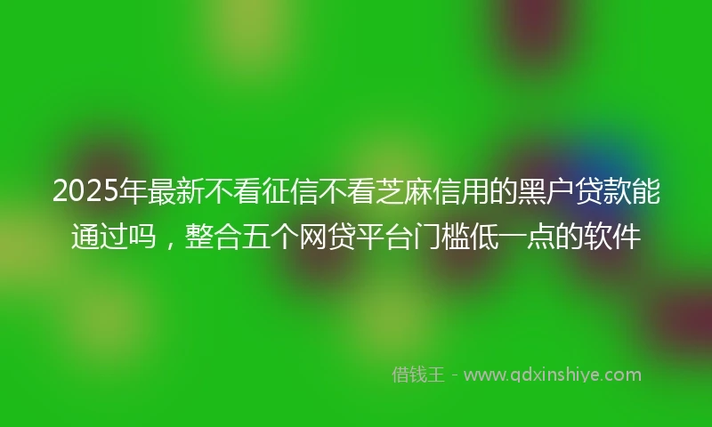 2025年最新不看征信不看芝麻信用的黑户贷款能通过吗，整合五个网贷平台门槛低一点的软件